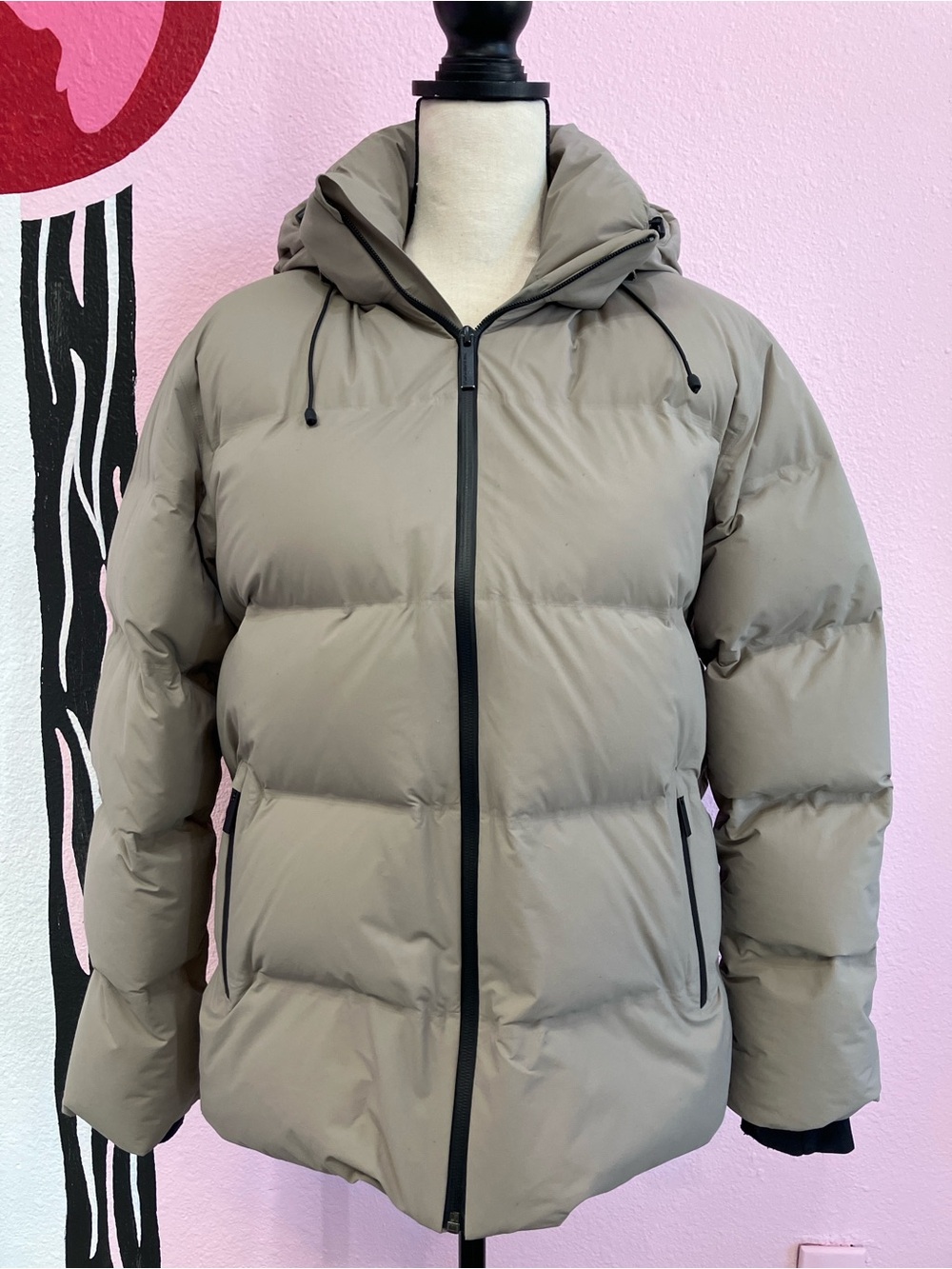 Aritzia Taupe Super Puff Puff H2o Coat size small